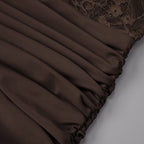 BRIANA BROWN LACE MAXI DRESS FOR WOMEN