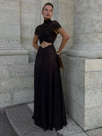 KYLIE BROWN HOLLOW OUT MAXI DRESS