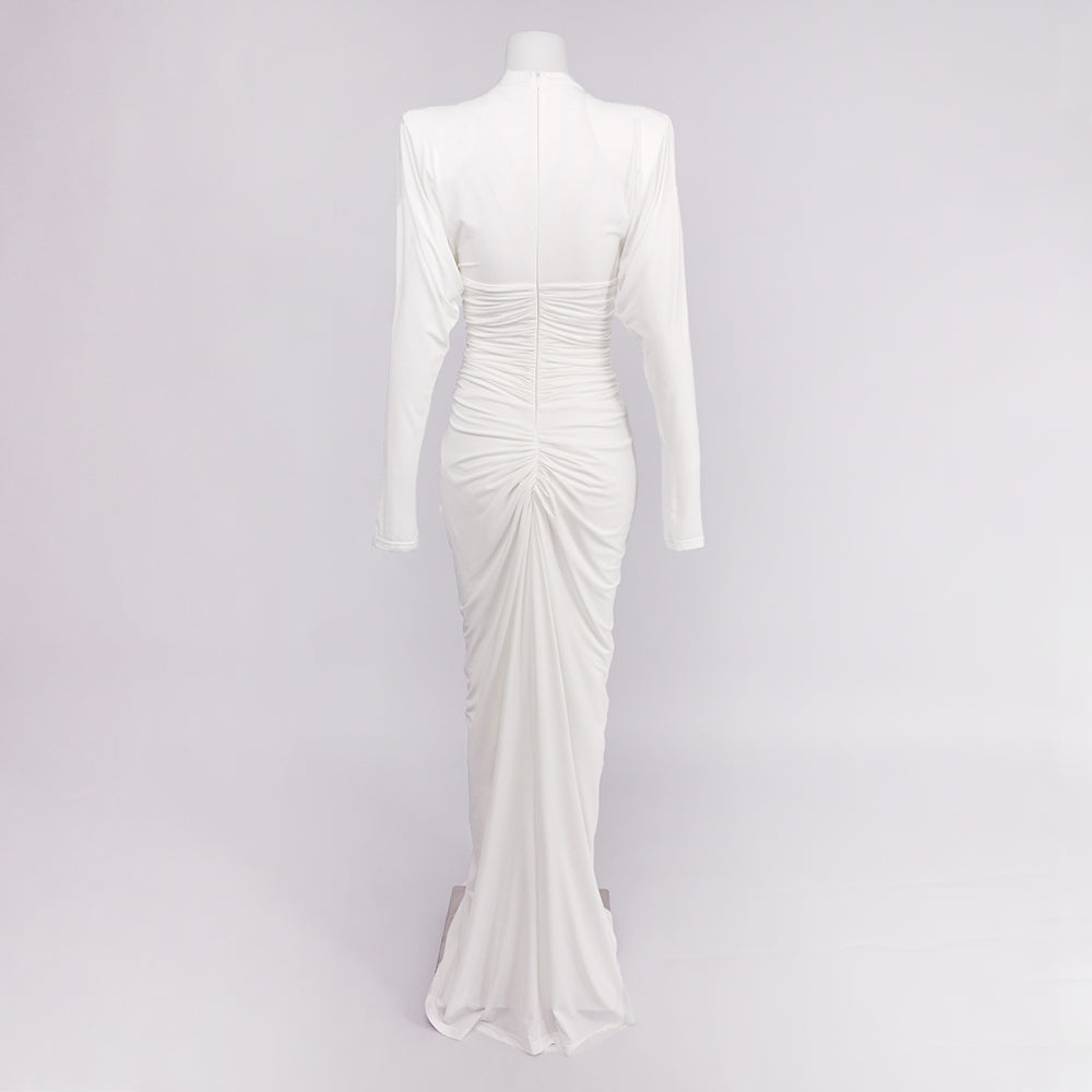 ANAIZ WHITE LONG SLEEVE MAXI DRESS