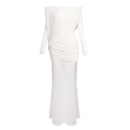 BIANKA ELEGANT OFF SHOULDER PINK MAXI DRESS