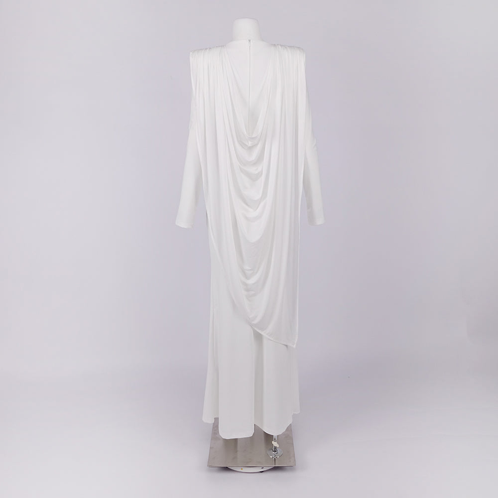 DIANA ELEGANT WHITE LONG SLEEVE MAXI DRESS