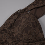 BRIANA BROWN LACE MAXI DRESS FOR WOMEN