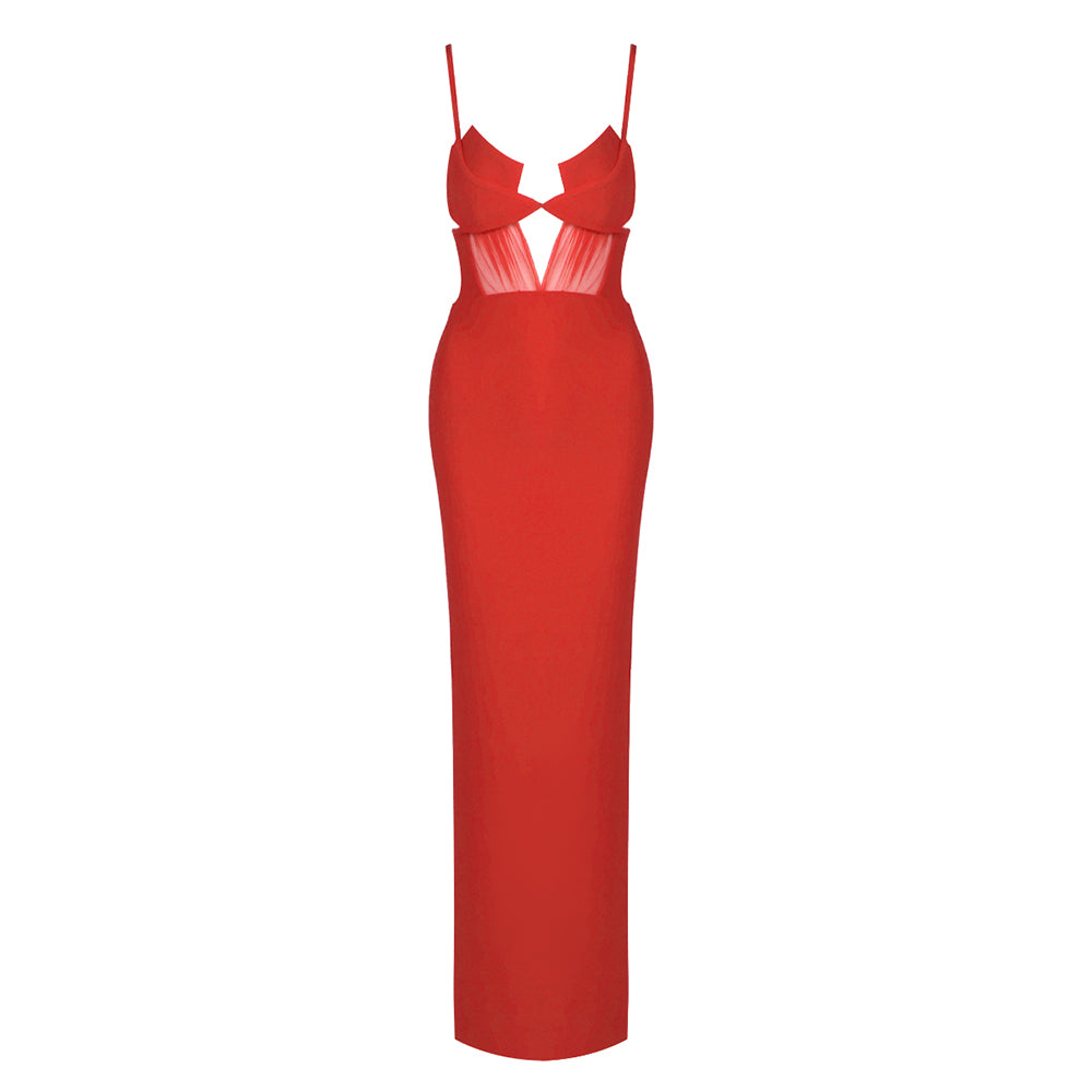 LARISSA WHITE SPAGHETTI-STRAP MAXI DRESS