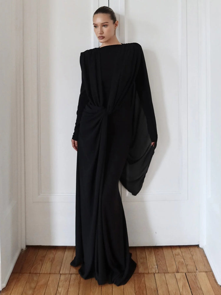 DIANA ELEGANT WHITE LONG SLEEVE MAXI DRESS