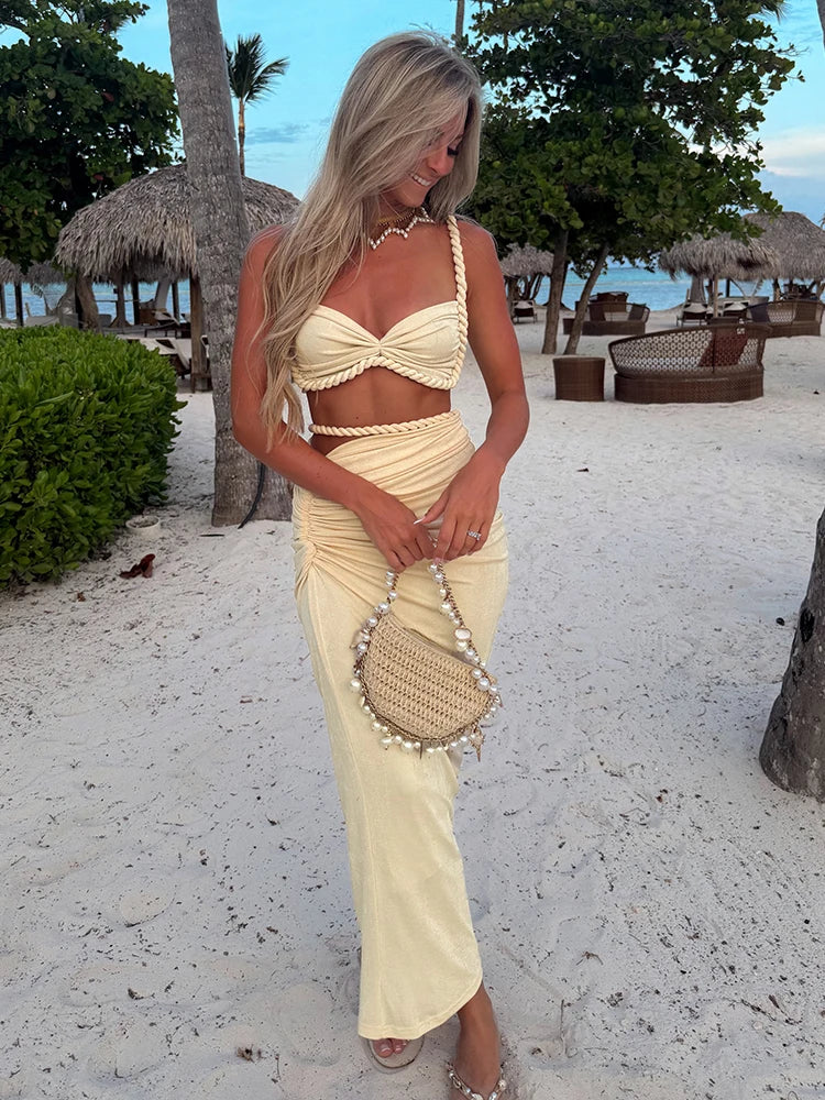 CLARA SEXY TWO PIECE SKIRT SET