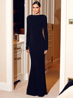 BROOKE BLACK BACKLESS MAXI DRESS