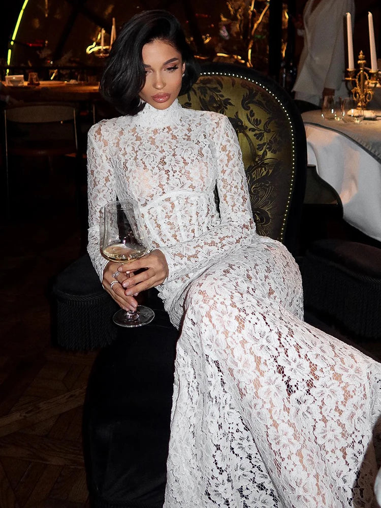 JOCELYN WHITE LACE WEDDING MAXI DRESS
