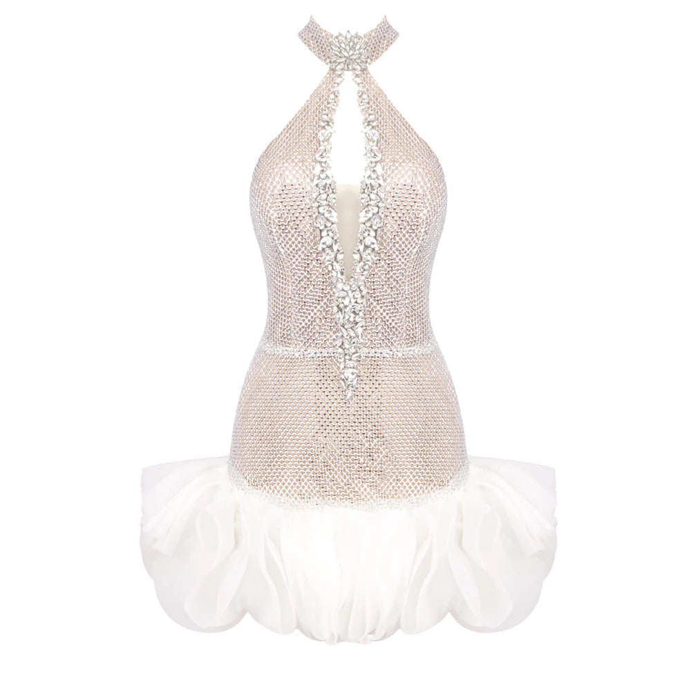 VALENSIA SEQUINS BEADED SHORT DRESS  
