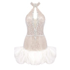 VALENSIA SEQUINS BEADED SHORT DRESS  