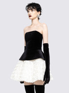 VICTINA TWO PIECES MINI VELVET DRESS