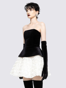 VICTINA TWO PIECES MINI VELVET DRESS