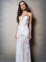 Charger l&#39;image dans la galerie, KAREN WHITE LACE STRAPPY DRESS
