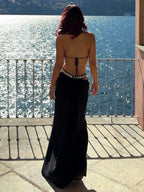 CHLOE HALTER NECK BACKLESS MAXI DRESS