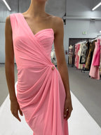 CHLOE PINK ONE-SHOULDER MAXI DRESS