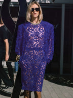 MAEVE BLUE LACE MIDI DRESS