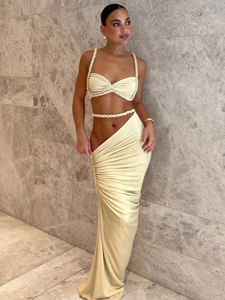 CLARA SEXY TWO PIECE SKIRT SET