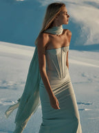 SANDY STRAPLESS MINT DRESS