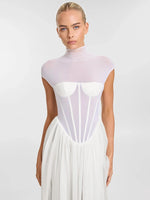 Load image into Gallery viewer, RONITINA WHITE MESH DRESS
