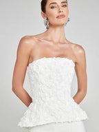 EMILY WHITE STRAPLESS TOP & PANTS SET