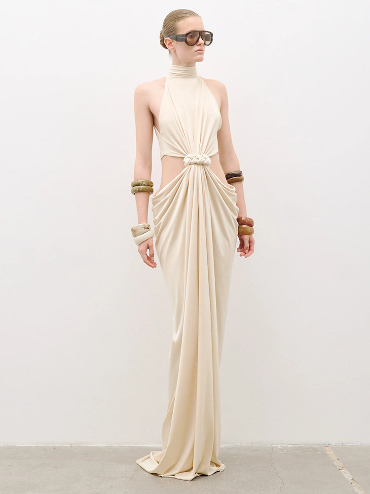 Bela Halter Twist-Cutout Maxi Dress