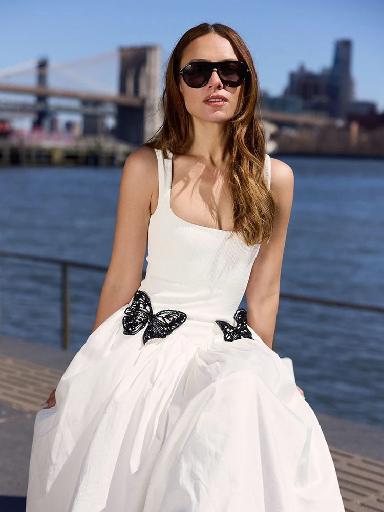 TANYA WHITE SLEEVELESS MIDI DRESS