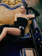 MIMOZA BLACK STRAPLESS DRESS GOWN