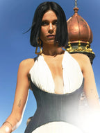 EMMA HALTER V-NECK LONG DRESS