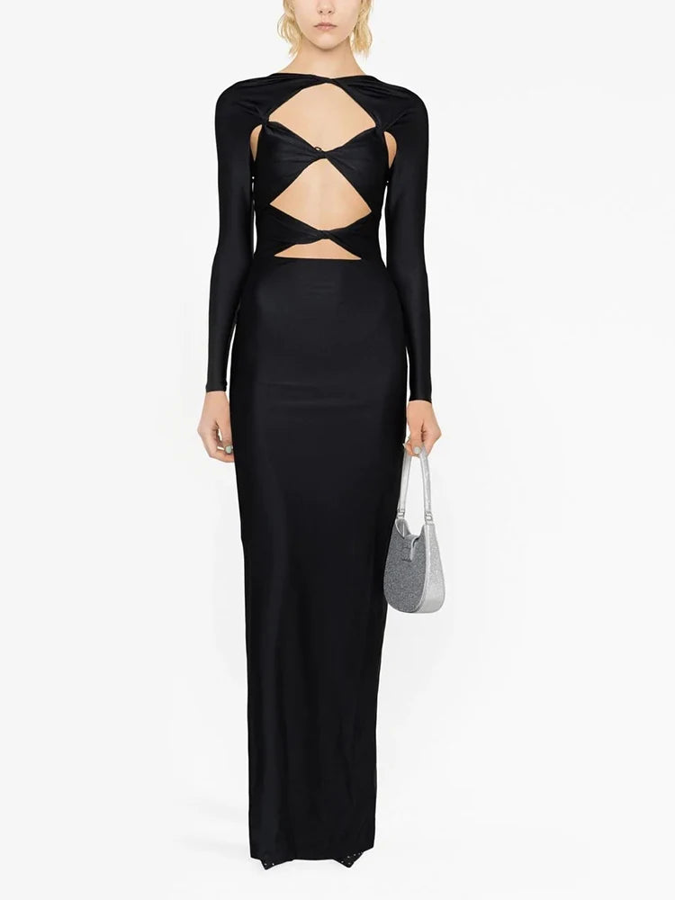 MADISON BLACK CUT OUT DESIGN DRESS