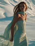 SANDY STRAPLESS MINT DRESS