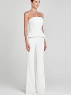 EMILY WHITE STRAPLESS TOP & PANTS SET