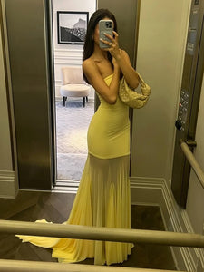 IVYNAKI YELLOW STRAPLESS DRESS