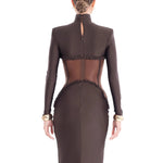 Charger l&#39;image dans la galerie, JAMACY BROWN MESH DRESS
