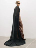 RAYANA LEOPARD SEQUIN  MAXI DRESS