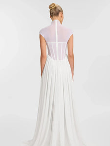 RONITINA WHITE MESH DRESS