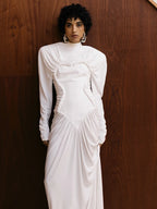 ANAIZ WHITE LONG SLEEVE MAXI DRESS