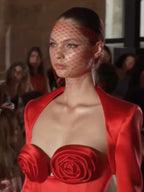 ANITA RED ROSE LONG SLEEVE DRESS GOWN