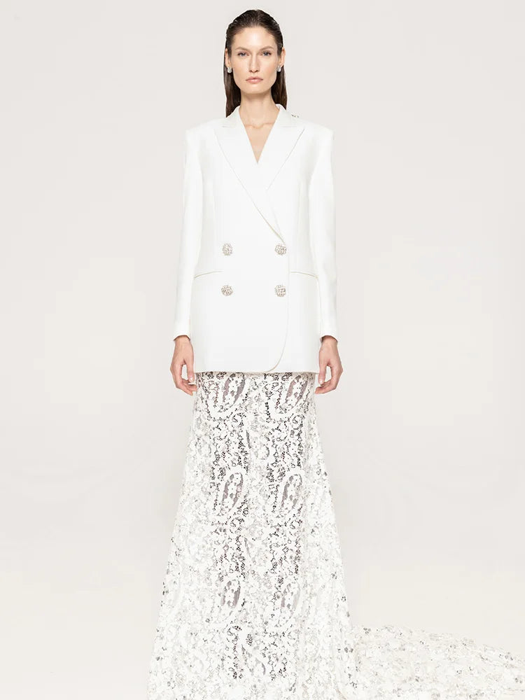 VICKY WHITE TWO-PIECE DRESS SET