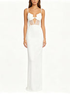 LARISSA WHITE SPAGHETTI-STRAP MAXI DRESS