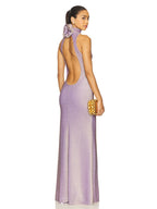 NICOLE LAVENDER OPEN-BACK MAXI DRESS