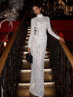 JOCELYN WHITE LACE WEDDING MAXI DRESS