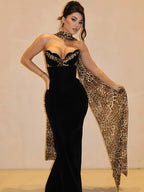 MARCEY BLACK STRAPLESS MAXI DRESS