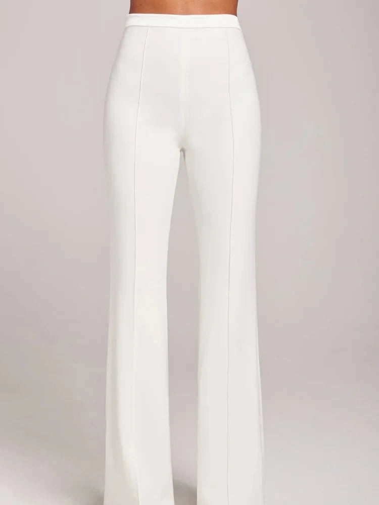 EMILY WHITE STRAPLESS TOP & PANTS SET