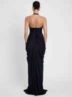 LIAM BLACK HALTER NECK BACKLESS MAXI DRESS