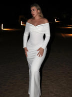 CALEB OFF SHOULDER LONG SLEEVES DRESS GOWN