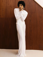 ANAIZ WHITE LONG SLEEVE MAXI DRESS