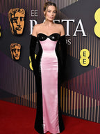ELSA PINK BLACKSTRAPLESS DRESS GOWN