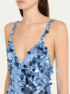 KELSEY BLUE SEQUINS MAXI DRESS