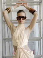 Bela Halter Twist-Cutout Maxi Dress