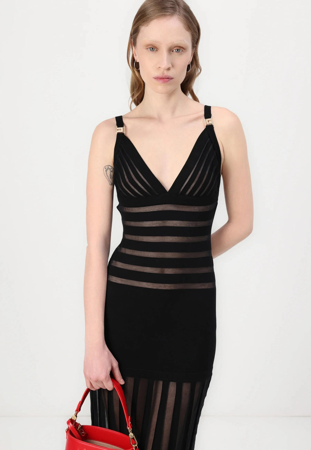 LINKI BLACK MESH SHEER DRESS