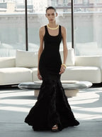 BANCI BLACK FLORAL MAXI DRESS